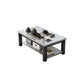 Rectangular Glass 4 Legs Coffee Cocktail Table with Storage Shelf Clearhalo 'Coffee & Accent Tables' 'Coffee Tables' 'coffee_tables' 'furn' 'furn_coffee_tables' 'Furniture' 'Living Room Furniture' 6376545