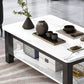 Rectangular Glass 4 Legs Coffee Cocktail Table with Storage Shelf Clearhalo 'Coffee & Accent Tables' 'Coffee Tables' 'coffee_tables' 'furn' 'furn_coffee_tables' 'Furniture' 'Living Room Furniture' 6376547