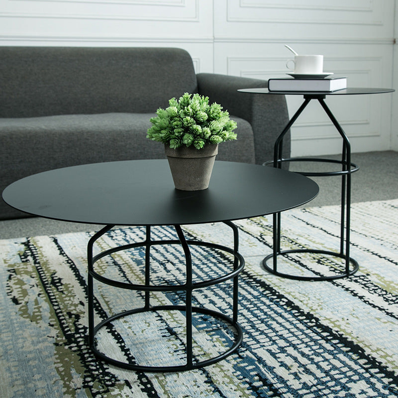 Mid-Century Modern Frame Base Cocktail Table Metal Round Coffee Table Clearhalo 'Coffee & Accent Tables' 'Coffee Tables' 'coffee_tables' 'furn' 'furn_coffee_tables' 'Furniture' 'Living Room Furniture' 6376561