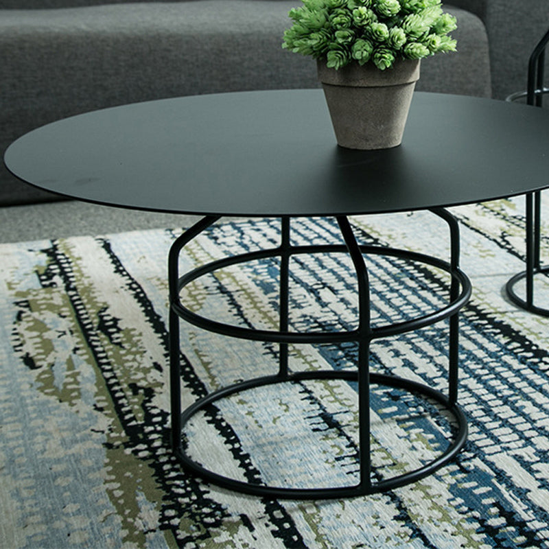 Mid-Century Modern Frame Base Cocktail Table Metal Round Coffee Table Clearhalo 'Coffee & Accent Tables' 'Coffee Tables' 'coffee_tables' 'furn' 'furn_coffee_tables' 'Furniture' 'Living Room Furniture' 6376567