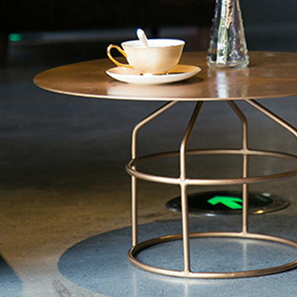 Mid-Century Modern Frame Base Cocktail Table Metal Round Coffee Table Clearhalo 'Coffee & Accent Tables' 'Coffee Tables' 'coffee_tables' 'furn' 'furn_coffee_tables' 'Furniture' 'Living Room Furniture' 6376569