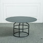 Mid-Century Modern Frame Base Cocktail Table Metal Round Coffee Table 24"L x 24"W x 12"H Black Clearhalo 'Coffee & Accent Tables' 'Coffee Tables' 'coffee_tables' 'furn' 'furn_coffee_tables' 'Furniture' 'Living Room Furniture' 6376573