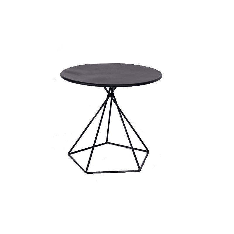 Metal Round Coffee Table Dia 21.65" inch Frame Cocktail Table Clearhalo 'Coffee & Accent Tables' 'Coffee Tables' 'coffee_tables' 'furn' 'furn_coffee_tables' 'Furniture' 'Living Room Furniture' 6376581