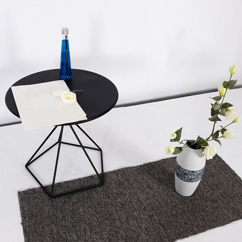 Metal Round Coffee Table Dia 21.65" inch Frame Cocktail Table Clearhalo 'Coffee & Accent Tables' 'Coffee Tables' 'coffee_tables' 'furn' 'furn_coffee_tables' 'Furniture' 'Living Room Furniture' 6376587