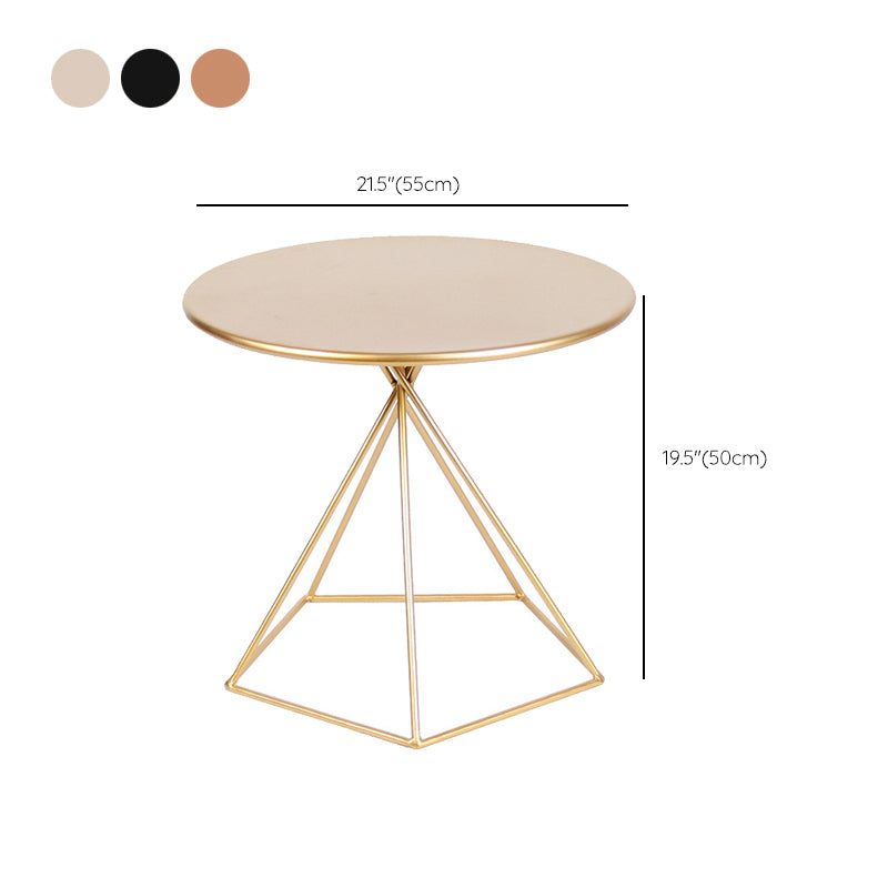 Metal Round Coffee Table Dia 21.65" inch Frame Cocktail Table Clearhalo 'Coffee & Accent Tables' 'Coffee Tables' 'coffee_tables' 'furn' 'furn_coffee_tables' 'Furniture' 'Living Room Furniture' 6376588