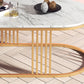 White Marble Top Coffee Table Gold Frame Coffee Cocktail Table Clearhalo 'Coffee & Accent Tables' 'Coffee Tables' 'coffee_tables' 'furn' 'furn_coffee_tables' 'Furniture' 'Living Room Furniture' 6376614