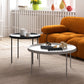 Table basse à plateau rond en acier moderne du milieu du siècle, table de cocktail à 4 pieds