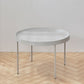 Table basse à plateau rond en acier moderne du milieu du siècle, table de cocktail à 4 pieds