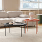 Table basse à plateau rond en acier moderne du milieu du siècle, table de cocktail à 4 pieds