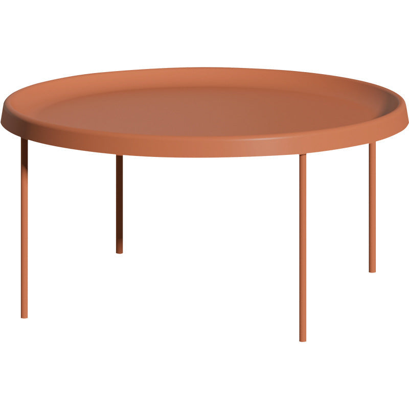 Table basse à plateau rond en acier moderne du milieu du siècle, table de cocktail à 4 pieds