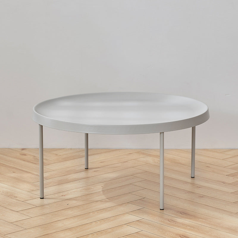 Table basse à plateau rond en acier moderne du milieu du siècle, table de cocktail à 4 pieds
