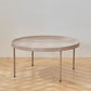 Table basse à plateau rond en acier moderne du milieu du siècle, table de cocktail à 4 pieds
