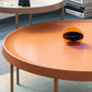 Table basse à plateau rond en acier moderne du milieu du siècle, table de cocktail à 4 pieds