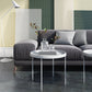 Table basse à plateau rond en acier moderne du milieu du siècle, table de cocktail à 4 pieds