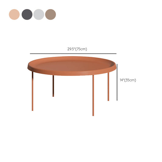 Cóctel de la mesa de café de la bandeja redonda de acero moderna de mediados de siglo 4 Mesa de cóctel