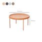 Table basse à plateau rond en acier moderne du milieu du siècle, table de cocktail à 4 pieds