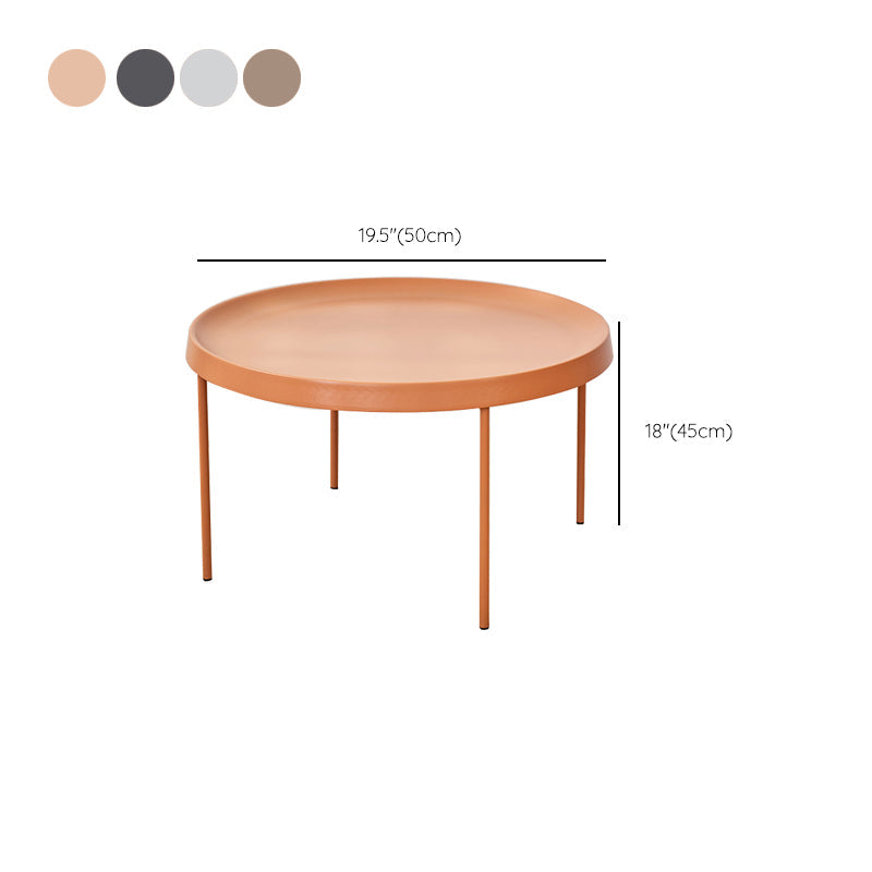 Table basse à plateau rond en acier moderne du milieu du siècle, table de cocktail à 4 pieds