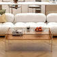 Contemporary Glass Top Coffee Table in Rectangle with 1 Shelf and 4 Legs