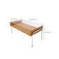 Contemporary Glass Top Coffee Table in Rectangle with 1 Shelf and 4 Legs
