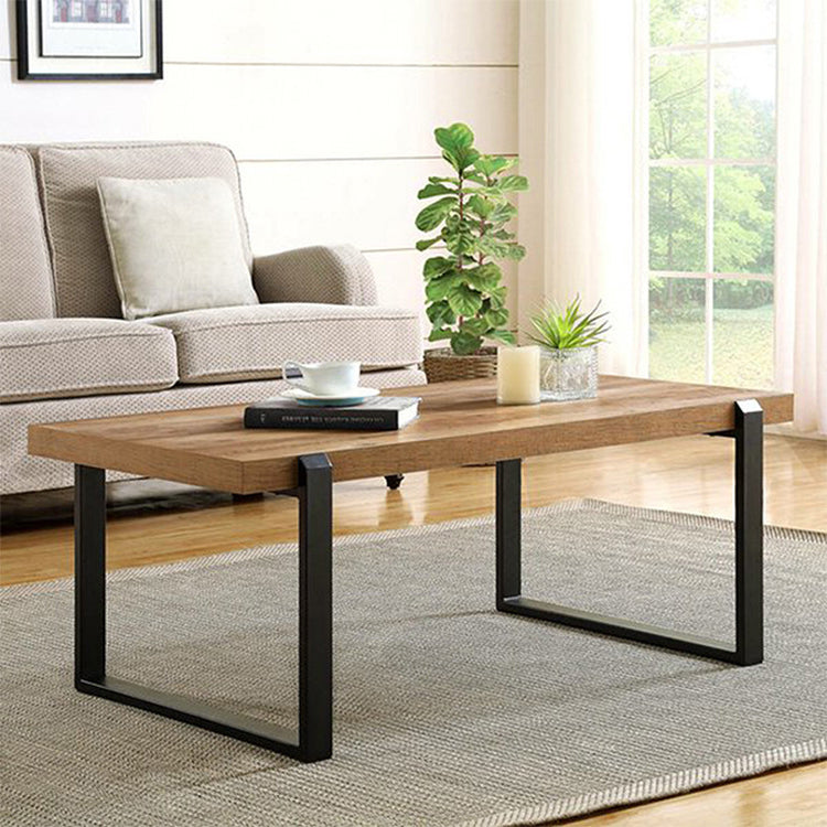 Rectangle Solid Wood Coffee Table Sled Coffee Cocktail Table Clearhalo 'Coffee & Accent Tables' 'Coffee Tables' 'coffee_tables' 'furn' 'furn_coffee_tables' 'Furniture' 'Living Room Furniture' 6376659