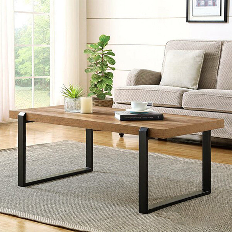 Rectangle Solid Wood Coffee Table Sled Coffee Cocktail Table Clearhalo 'Coffee & Accent Tables' 'Coffee Tables' 'coffee_tables' 'furn' 'furn_coffee_tables' 'Furniture' 'Living Room Furniture' 6376660