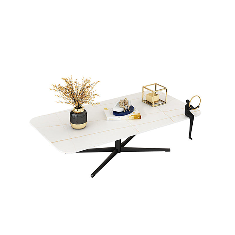 Table basse abstraite Rectangle Slate / Marble Top Cake Cocktail Table