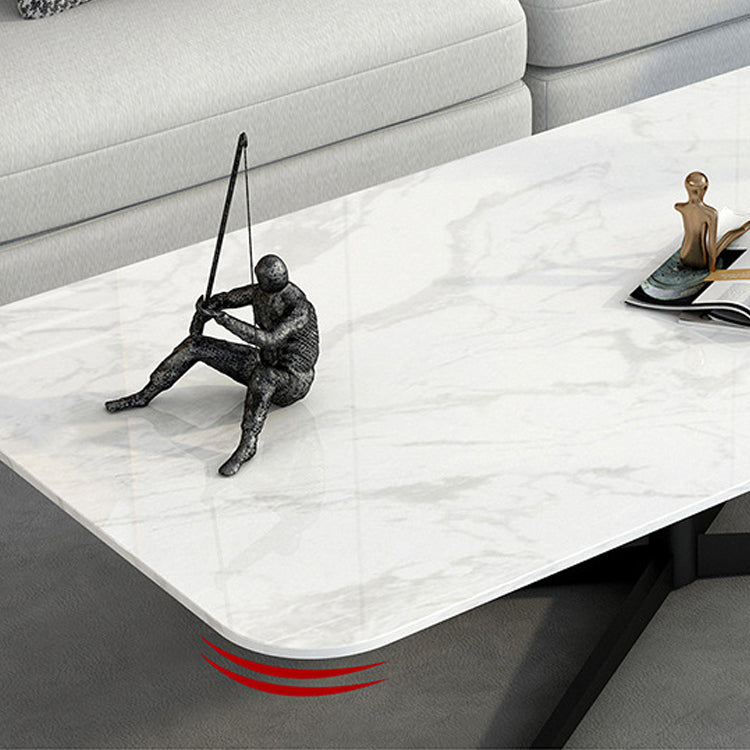 Table basse abstraite Rectangle Slate / Marble Top Cake Cocktail Table