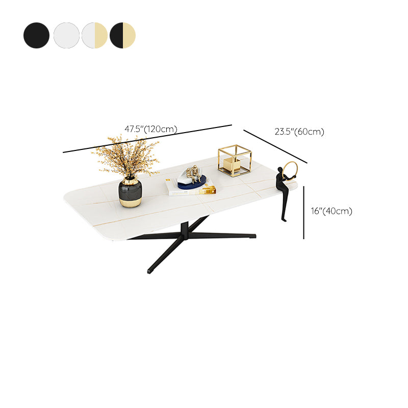 Table basse abstraite Rectangle Slate / Marble Top Cake Cocktail Table