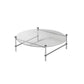 Contemporary Round Coffee Table with Glass Top and Steel Legs in Clear Clearhalo 'Coffee & Accent Tables' 'Coffee Tables' 'coffee_tables' 'furn' 'furn_coffee_tables' 'Furniture' 'Living Room Furniture' 6376718