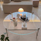 Contemporary Round Coffee Table with Glass Top and Steel Legs in Clear Clearhalo 'Coffee & Accent Tables' 'Coffee Tables' 'coffee_tables' 'furn' 'furn_coffee_tables' 'Furniture' 'Living Room Furniture' 6376720