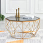 Modern Frame Coffee Table Round Glass Top Coffee Cocktail Table Gold Black Clearhalo 'Coffee & Accent Tables' 'Coffee Tables' 'coffee_tables' 'furn' 'furn_coffee_tables' 'Furniture' 'Living Room Furniture' 6376732