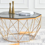 Mesa de café moderna mesa de café de vidrio redondo Cóctel de café