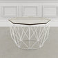 Modern Frame Coffee Table Round Glass Top Coffee Cocktail Table White Clear Clearhalo 'Coffee & Accent Tables' 'Coffee Tables' 'coffee_tables' 'furn' 'furn_coffee_tables' 'Furniture' 'Living Room Furniture' 6376740