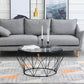 Modern Frame Coffee Table Round Glass Top Coffee Cocktail Table Clearhalo 'Coffee & Accent Tables' 'Coffee Tables' 'coffee_tables' 'furn' 'furn_coffee_tables' 'Furniture' 'Living Room Furniture' 6376742