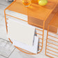 Mesa de centro rectangular Mid-Century moderna con tablero y base de hierro