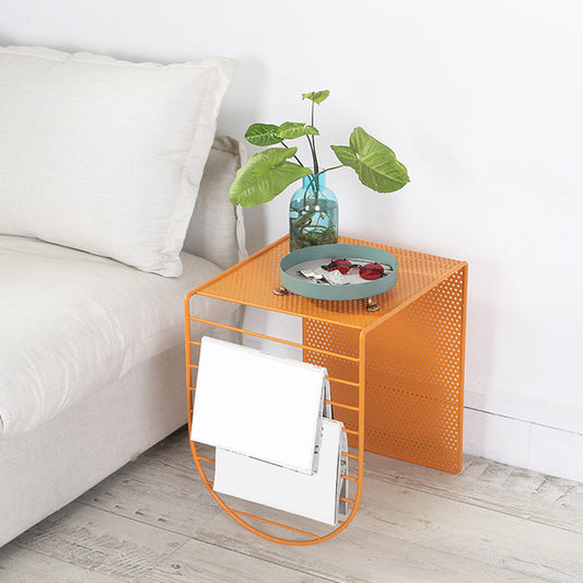 Tavolino moderno di rettangolo moderno di metà secolo con top di ferro e base