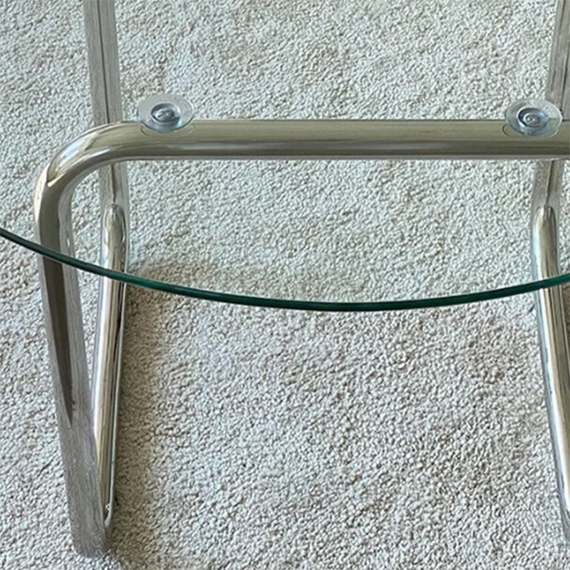 Ronde helderglazen cocktailtafel Moderne stalen sledesalontafel