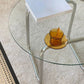 Ronde helderglazen cocktailtafel Moderne stalen sledesalontafel