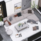 Modern Wooden Rectangular Top Coffee Table Steel 4 Legs Cocktail Table with Shelf