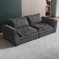 Modern Fabric Sofa with 2 Pillows Flared Arm Living Room Seating