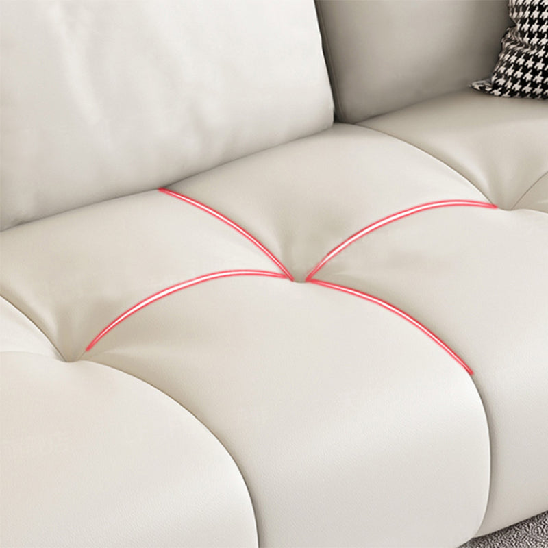 Eigentijdse faux lederen woonkamer vierkante arm kussens zitplaatsen