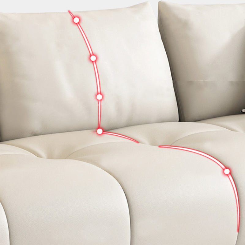 Eigentijdse faux lederen woonkamer vierkante arm kussens zitplaatsen