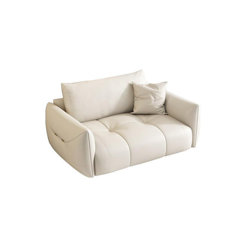 Eigentijdse faux lederen woonkamer vierkante arm kussens zitplaatsen