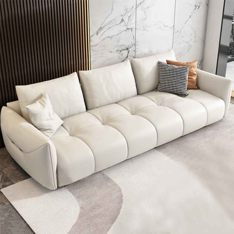 Eigentijdse faux lederen woonkamer vierkante arm kussens zitplaatsen