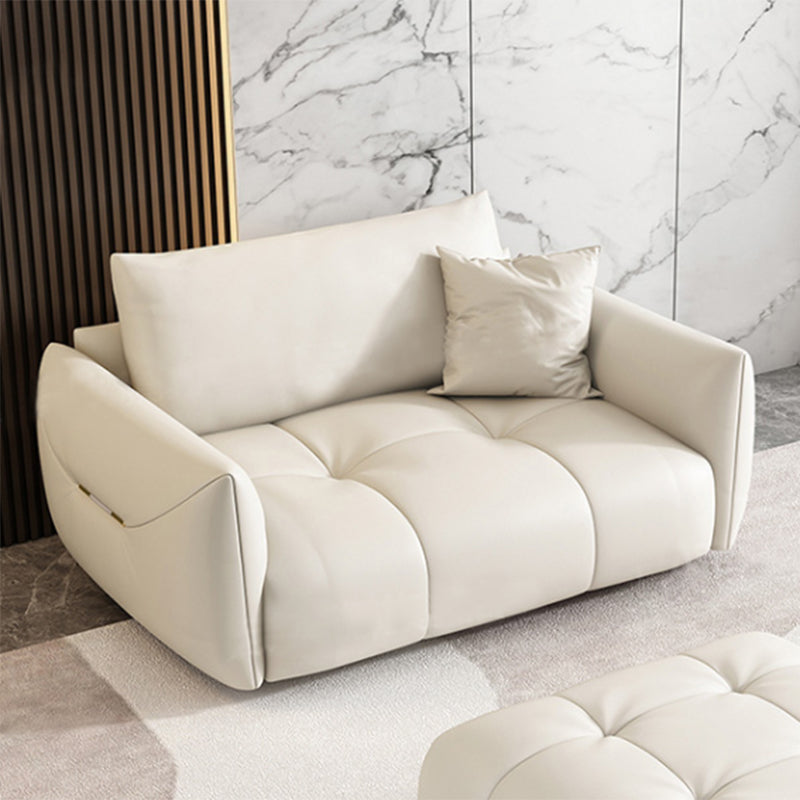 Eigentijdse faux lederen woonkamer vierkante arm kussens zitplaatsen