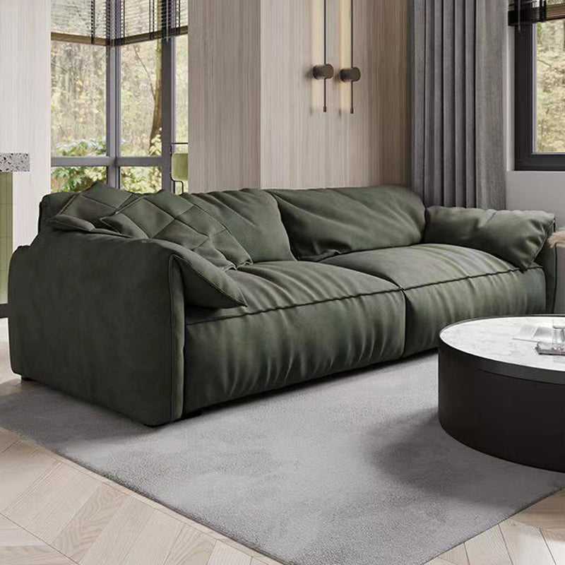 Modern Faux Leather Living Room Pillow Top Arm Sewn Pillow Back Seating Clearhalo 'furn' 'furn_sofas' 'Furniture' 'Living Room Furniture' 'Sofa' 'sofas' 6376871