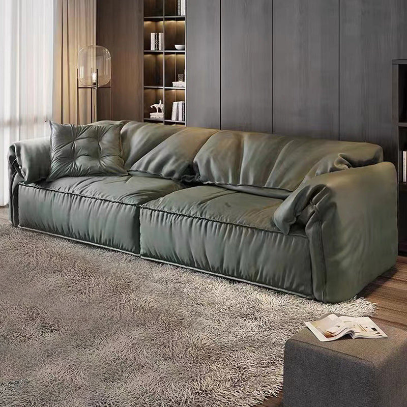 Modern Faux Leather Living Room Pillow Top Arm Sewn Pillow Back Seating Clearhalo 'furn' 'furn_sofas' 'Furniture' 'Living Room Furniture' 'Sofa' 'sofas' 6376874