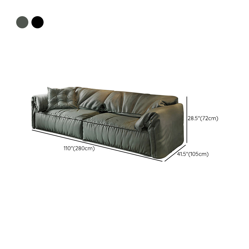 Modern Faux Leather Living Room Pillow Top Arm Sewn Pillow Back Seating Clearhalo 'furn' 'furn_sofas' 'Furniture' 'Living Room Furniture' 'Sofa' 'sofas' 6376882