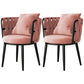Cushion Back Lounge Chair Basic Four Leg Vanity Chair for Living Room Flannel Pink 2 Piece Set Clearhalo 'Accent Chairs' 'accent_chairs' 'Chairs & Seating' 'furn' 'furn_accent_chairs' 'Furniture' 'Living Room Furniture' 6376912