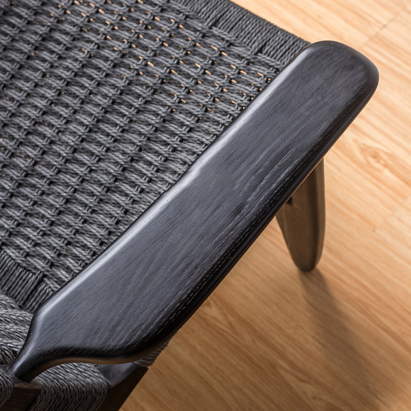 Solid Wood Frame Lounge Chair Arms Included Woven Back Chair Clearhalo 'Accent Chairs' 'accent_chairs' 'Chairs & Seating' 'furn' 'furn_accent_chairs' 'Furniture' 'Living Room Furniture' 6376942